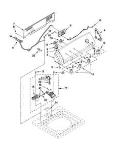 Controls And Water Inlet Parts Diagram and Parts List for 11021112011  Kenmore Washer