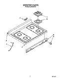COOKTOP Diagram and Parts List for SF365BEYQ0  Whirlpool Range