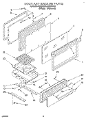 DOOR AND BROILER Diagram and Parts List for FGP335YW2  Roper Range