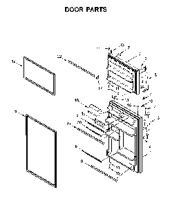 Door parts Diagram and Parts List for WRT318FZDM06  Whirlpool Refrigerator