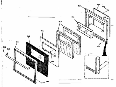 Lower Black Glass Door Diagram and Parts List for 8504277260  Kenmore Range