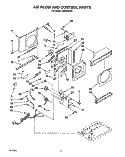 AIR FLOW AND CONTROL Diagram and Parts List for AR0500XW6  Whirlpool Air Conditioner