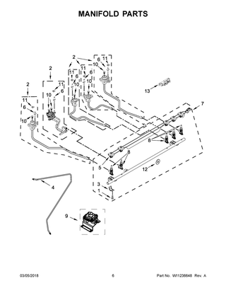 Manifold Parts Diagram and Parts List for KSDB900ESS3  Whirlpool Range