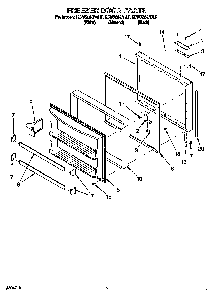 Freezer Door Diagram and Parts List for KBRS22KFBL00  KitchenAid Refrigerator