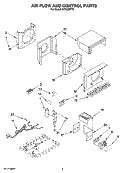 AIR FLOW AND CONTROL PARTS Diagram and Parts List for ACC082PT0  Whirlpool Air Conditioner
