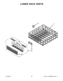 LOWER RACK PARTS Diagram and Parts List for WDF750SAYB2  Whirlpool Dishwasher
