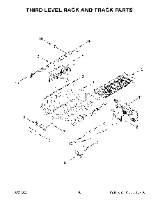 Third Level Rack And Track Parts Diagram and Parts List for KDTM405PPS0  KitchenAid Dishwasher