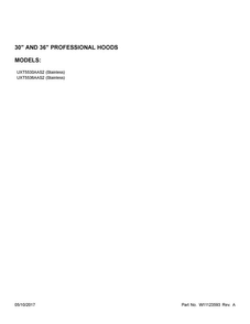 Cover Sheet Diagram and Parts List for UXT5530AAS2  Whirlpool Range Hood