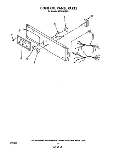 Control Panel Diagram and Parts List for KEBI141SBL1  KitchenAid Wall Oven