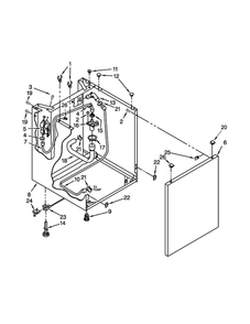 Washer Cabinet Parts Diagram and Parts List for 110C81432510  Kenmore Washer Dryer Combo
