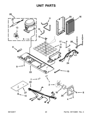 11 - Unit Parts Diagram and Parts List for WRS586FLDM03  Whirlpool Refrigerator