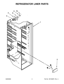 Refrigerator Liner Parts Diagram and Parts List for 10641172714  Kenmore Refrigerator