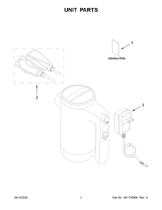 Unit Parts Diagram and Parts List for KHMB732VB0  KitchenAid Mixer