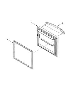 Freezer Door Parts Diagram and Parts List for KBRS19KCMS00  KitchenAid Refrigerator