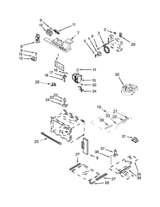 Cabinet And Stirrer Parts Diagram and Parts List for KOCE500EBL04  KitchenAid Microwave