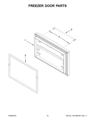 Freezer Door Parts Diagram and Parts List for KRFF302ESS02  Whirlpool Refrigerator