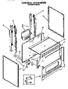 External Oven Diagram and Parts List for FGP320VN0  Roper Range