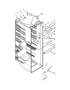 Refrigerator Liner Parts Diagram and Parts List for WRS571CIDW00  Whirlpool Refrigerator