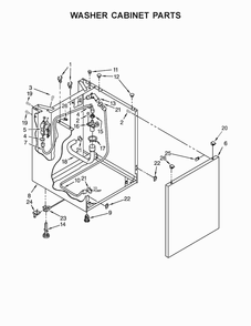 Washer Cabinet Parts Diagram and Parts List for WET4024EW0  Whirlpool Washer Dryer Combo