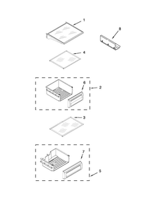 Refrigerator Shelf Parts Diagram and Parts List for KSSC42QVS06  KitchenAid Refrigerator
