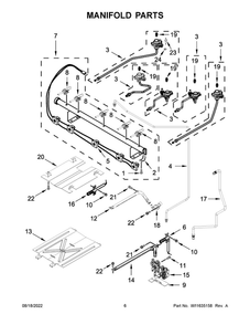 Manifold Parts Diagram and Parts List for WFG535S0LS4  Whirlpool Range