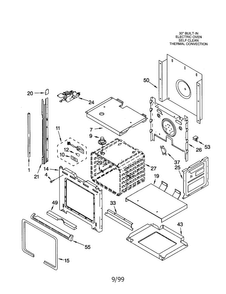 Oven Diagram and Parts List for KEBS107DBAL6  KitchenAid Wall Oven