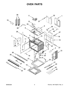 03 - Oven Parts Diagram and Parts List for KOED430RSS00  Whirlpool Wall Oven