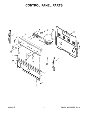 03 - CONTROL PANEL PARTS Diagram and Parts List for WFC310S0ES1  Whirlpool Range