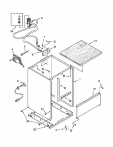 Cabinet Parts Diagram and Parts List for 665744120  Kenmore Dishwasher