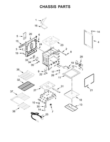 Chassis Parts Diagram and Parts List for WFG715H0EH0  Whirlpool Range