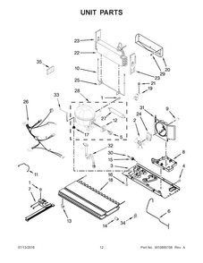 Unit Parts Diagram and Parts List for KRFF302EBS00  KitchenAid Refrigerator