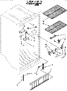 Liner Diagram and Parts List for EV150NXEW00  Whirlpool Freezer