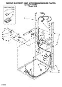 DRYER SUPPORT AND WASHER HARNESS PARTS Diagram and Parts List for YLTE6234DQ3  Whirlpool Washer Dryer Combo
