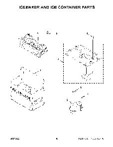 Icemaker And Ice Container Parts Diagram and Parts List for KRFC704FBS04  KitchenAid Refrigerator