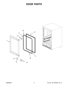 03 - Door Parts Diagram and Parts List for JUGFR242HX02  Whirlpool Refrigerator