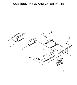 Control panel and latch parts Diagram and Parts List for 66514502N020  Kenmore Dishwasher