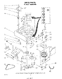 DRIVE Diagram and Parts List for LA6680XPW0  Whirlpool Washer