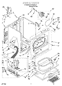 CABINET Diagram and Parts List for SGDS800HQ0  Whirlpool Dryer