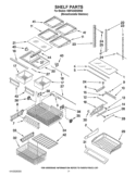 SHELF PARTS Diagram and Parts List for KBFS25EWMS8  KitchenAid Refrigerator