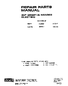 Front Cover Diagram and Parts List for D9757*2  Roper Range