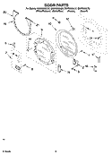 DOOR PARTS Diagram and Parts List for GGW9200LL2  Whirlpool Dryer