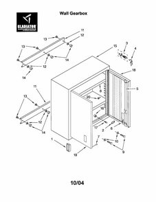 Wall Gearbox Diagram and Parts List for GAWG302DPG00  Whirlpool Cabinet