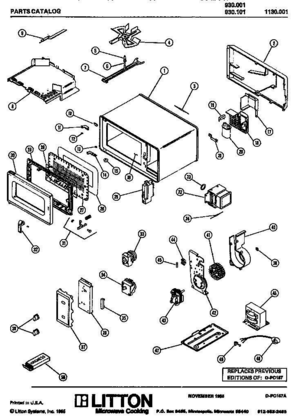 01 - Page 1 Diagram and Parts List for 930101  Whirlpool Microwave