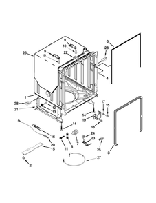 Tub And Frame Parts Diagram and Parts List for 66512783K312  Kenmore Dishwasher