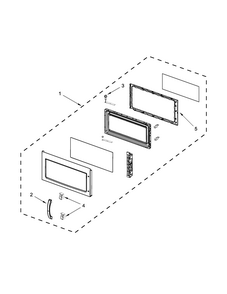 Door Parts Diagram and Parts List for IMH172DS1  Whirlpool Microwave