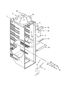 Refrigerator Liner Parts Diagram and Parts List for WRS321CDBM00  Whirlpool Refrigerator