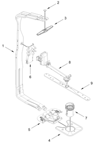 Upper Wash And Rinse Parts Diagram and Parts List for MDFS3924RZ3  Whirlpool Dishwasher