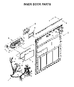 Inner door parts Diagram and Parts List for WDF330PAHW4  Whirlpool Dishwasher