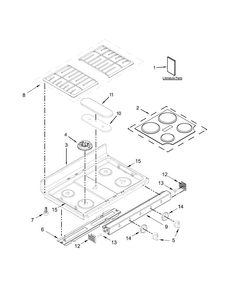 Cooktop Parts Diagram and Parts List for WGG745S0FH01  Whirlpool Range