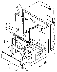 Frame And Tank Diagram and Parts List for KUDI23HBW0  KitchenAid Dishwasher